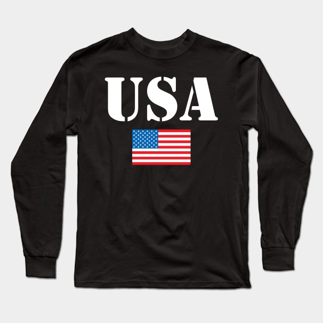 American flag 4th of July Long Sleeve T-Shirt by KsuAnn